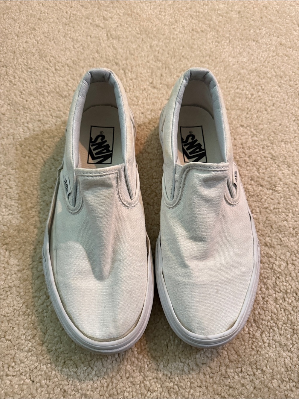 Vans Slip-On Sneakers in Off-White Canvas